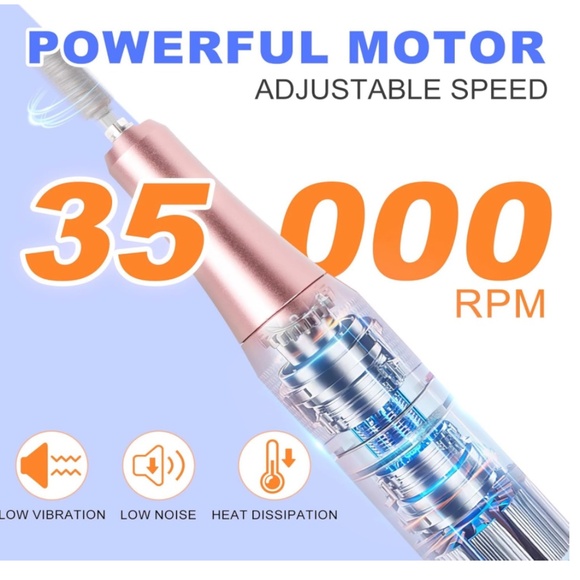 X551 Nail Drill Kit 35000RPM Electric Nail Drill Professional Electric Nail File - Picture 2 of 3
